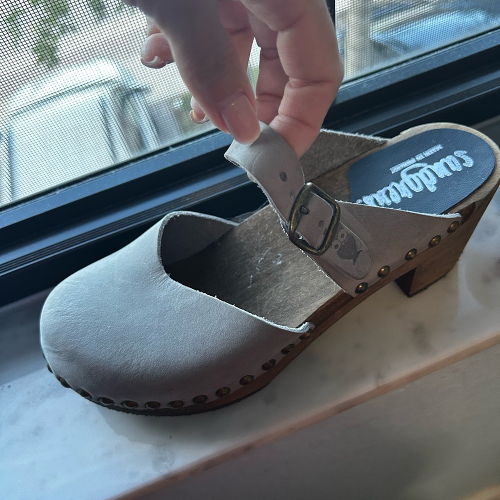 Stylish Gray Mules by